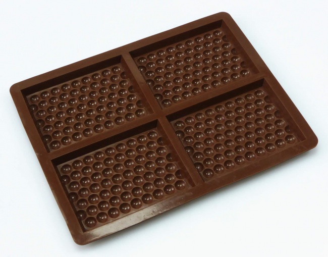 4 cell Bubble Wrap Effect  / Pattern Medium Chocolate Bar Silicone Mould